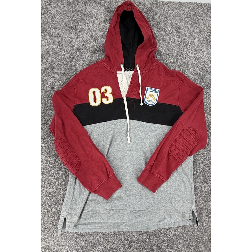 Vintage Sweden Tre Kronor Rugby Hoodie XL Heavyweight Y2K Old Navy Cotton